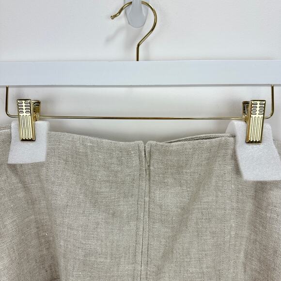 J.Crew Cropped Bustier Peplum Top Heavyweight Linen Flax Beige Preppy US 14 NWT - Picture 11 of 11